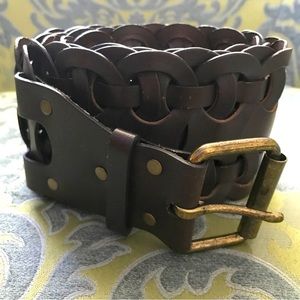 Festival leather  Brown Woven Belt